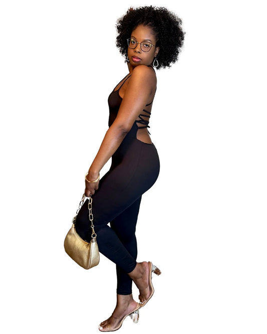 Turn Heads Criss-Cross Open Back Bodycon Jumpsuit
